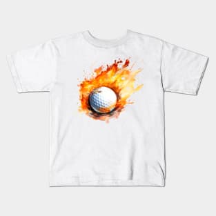 Flamming Golf Ball Kids T-Shirt